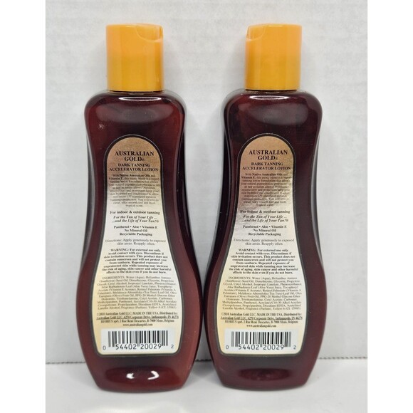 Australian Gold BRONZE ACCELERATOR Dark Bronzer Tanning Lotion Travel Size Lot 2 - Picture 2 of 3